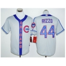 Chicago Cubs #44 Anthony Rizzo Grey Cooperstown Stitched Baseball Jersey