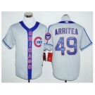 Chicago Cubs #49 Jake Arrieta Grey Cooperstown Stitched Baseball Jersey