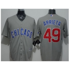 Chicago Cubs #49 Jake Arrieta Grey New Cool Base Stitched MLB Jersey