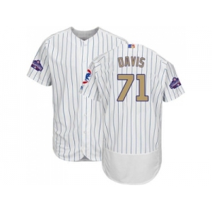 Chicago Cubs #71 Wade Davis White(Blue Strip) Flexbase Authentic 2017 Gold Program Stitched MLB Jersey