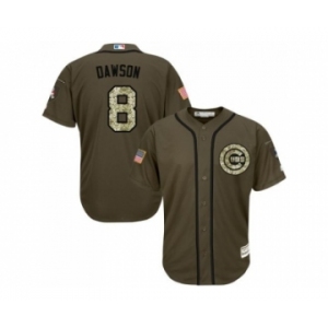 Chicago Cubs #8 Andre Dawson Green Salute to Service Stitched Baseball Jersey
