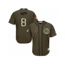 Chicago Cubs #8 Ian Happ Authentic Green Salute to Service MLB Jersey