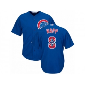 Chicago Cubs #8 Ian Happ Authentic Royal Blue Team Logo Fashion Cool Base MLB Jersey