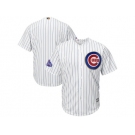 Chicago Cubs Blank White 2017 Gold Program Cool Base Stitched MLB Jersey