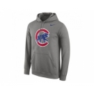 Chicago Cubs Nike Logo Performance Pullover Gray MLB Hoodie