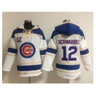 MLB Chicago Cubs #12 Kyle Schwarber White Sawyer Hooded Sweatshirt Hoodie