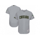 Men 2017 Memorial Day Chicago Cubs Gray Flex Base Team Jersey