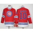 Men Chicago Cubs #10 Ron Santo Red Long Sleeve Stitched Baseball Jersey