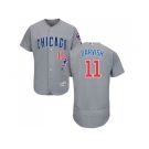 Men Chicago Cubs #11 Yu Darvish Grey Flexbase Authentic Collection Road Stitched MLB Jersey