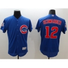 Men Chicago Cubs #12 Kyle Schwarber Majestic blue Flexbase Authentic Collection Player Jersey