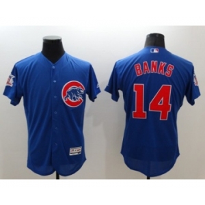 Men Chicago Cubs #14 Ernie Banks Majestic blue Flexbase Authentic Collection Player Jersey