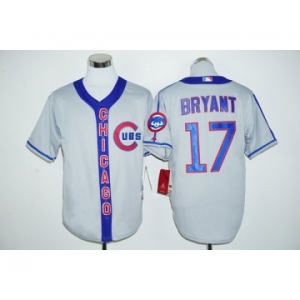 Men Chicago Cubs #17 Kris Bryant Gray Blue Stitched MLB Jersey