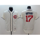 Men Chicago Cubs #17 Kris Bryant Majestic Cream Flexbase Authentic Collection Player Jersey