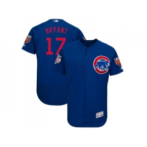 Men Chicago Cubs #17 Kris Bryant Majestic Royal 2018 Spring Training Flex Base Player Jersey