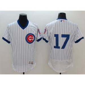 Men Chicago Cubs #17 Kris Bryant Majestic White Flexbase Authentic Cooperstown Player Jersey