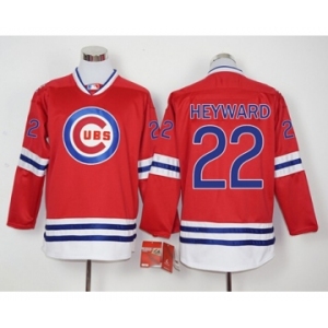 Men Chicago Cubs #22 Jason Heyward Red Long Sleeve Stitched Baseball Jersey