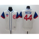 Men Chicago Cubs #44 Anthony Rizzo Majestic Cream Blue Flexbase Authentic Collection Player Jersey