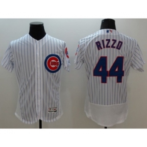 Men Chicago Cubs #44 Anthony Rizzo Majestic white stripe Flexbase Authentic Collection Player Jersey