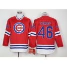 Men Chicago Cubs #46 Pedro Strop Red Long Sleeve Stitched Baseball Jersey