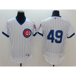 Men Chicago Cubs #49 Jake Arrieta Majestic White Flexbase Authentic Cooperstown Player Jersey