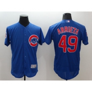 Men Chicago Cubs #49 Jake Arrieta Majestic blue Flexbase Authentic Collection Player Jersey