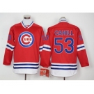 Men Chicago Cubs #53 Trevor Cahill Red Long Sleeve Stitched Baseball Jersey