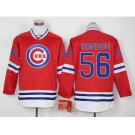 Men Chicago Cubs #56 Hector Rondon Red Long Sleeve Stitched Baseball Jersey