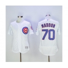 Men Chicago Cubs #70 Joe Maddon Majestic White Flexbase Authentic Collection Player Jersey