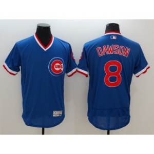 Men Chicago Cubs #8 Andre Dawson Majestic blue Flexbase Authentic Cooperstown Player Jersey