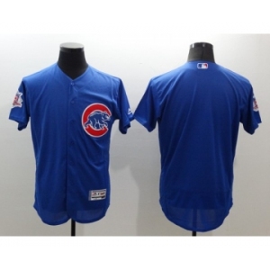 Men Chicago Cubs blank Majestic Blue stripe Flexbase Authentic Collection Jersey