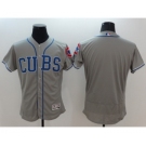 Men Chicago Cubs blank Majestic Gray stripe Flexbase Authentic Collection Player Jersey