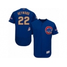 Men Cubs #22 Jason Heyward Blue Flexbase Authentic 2017 Gold Program Stitched MLB Jersey