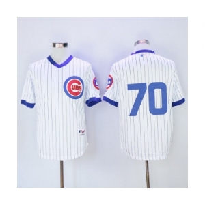 Men's 1980 Chicago Cubs #70 Joe Maddon Mitchell & Ness White Authentic Throwback Jersey