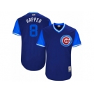 Men's 2017 Little League World Series Cubs Ian Happ #8 Happer Royal Jersey