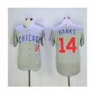 Men's Chicago Cubs #14 Ernie Banks Majestic Gray Flexbase Authentic Collection Player Jersey