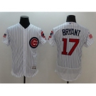 Men's Chicago Cubs #17 Kris Bryant Majestic White Fashion Stars & Stripes Cool Base Player Jersey