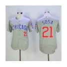 Men's Chicago Cubs #21 Sammy Sosa Majestic Gray Flexbase Authentic Collection Player Jersey