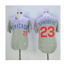 Men's Chicago Cubs #23 Ryne Sandberg Majestic Gray Flexbase Authentic Collection Player Jersey