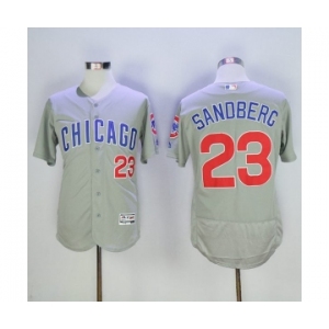 Men's Chicago Cubs #23 Ryne Sandberg Majestic Gray Flexbase Authentic Collection Player Jersey