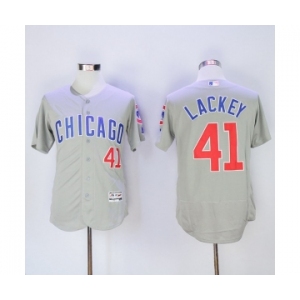 Men's Chicago Cubs #41 John Lackey Majestic Gray Flexbase Authentic Collection Player Jersey