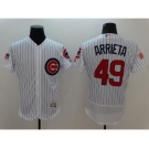 Men's Chicago Cubs #49 Jake Arrieta Majestic White Fashion Stars & Stripes Cool Base Player Jersey