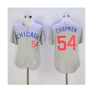 Men's Chicago Cubs #54 Aroldis Chapman Majestic Alternate Grey Flex Base Authentic Collection Player Jersey