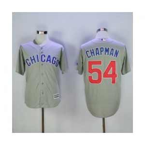 Men's Chicago Cubs #54 Aroldis Chapman Majestic Grey Cool Base Jersey