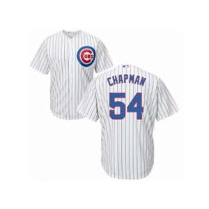 Men's Chicago Cubs #54 Aroldis Chapman Majestic White Home Cool Base Jersey