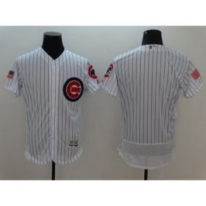 Men's Chicago Cubs Blank Majestic White Fashion Stars & Stripes Flex Base Jersey