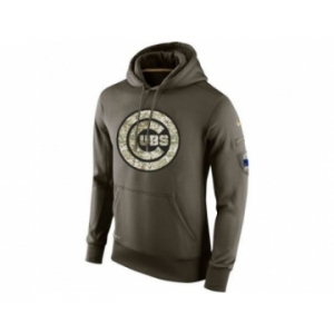 Men's Chicago Cubs Nike Olive Salute To Service KO Performance Hoodie