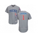 Men's Majestic Chicago Cubs #1 Kosuke Fukudome Grey Flexbase Authentic Collection MLB Jersey