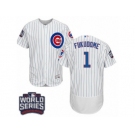 Men's Majestic Chicago Cubs #1 Kosuke Fukudome White 2016 World Series Bound Flexbase Authentic Collection MLB Jersey