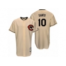 Men's Majestic Chicago Cubs #10 Ron Santo Replica Cream Cooperstown Throwback MLB Jersey