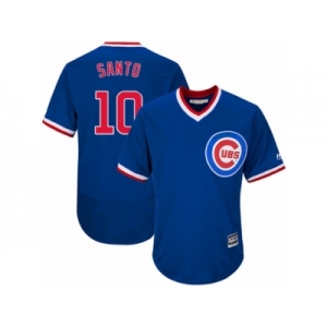 Men's Majestic Chicago Cubs #10 Ron Santo Replica Royal Blue Cooperstown Cool Base MLB Jersey